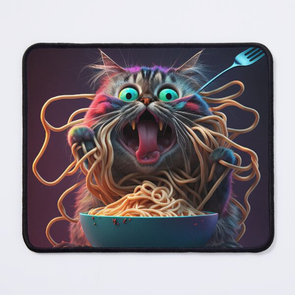 Item preview, Funny cat eating spaghetti designed and sold by Dannypryce.