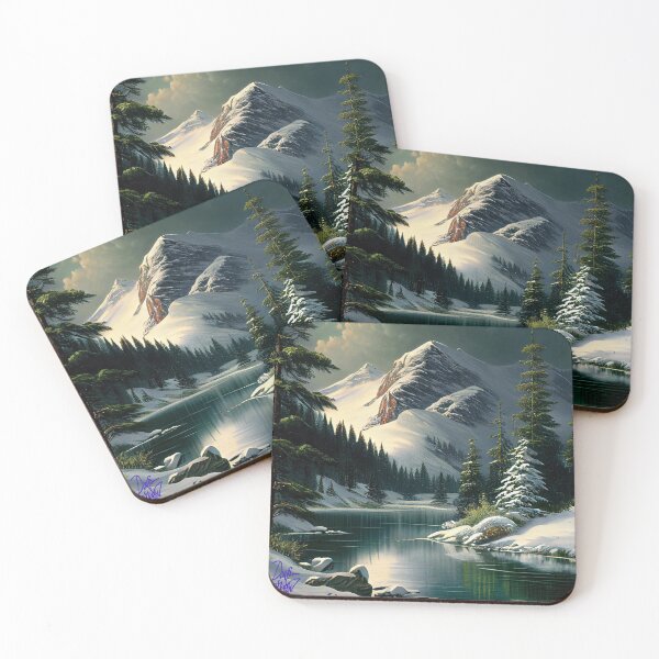 Item preview, Snow-Capped Majesty: Winter Mountain Landscape Art designed and sold by MindTankArt.
