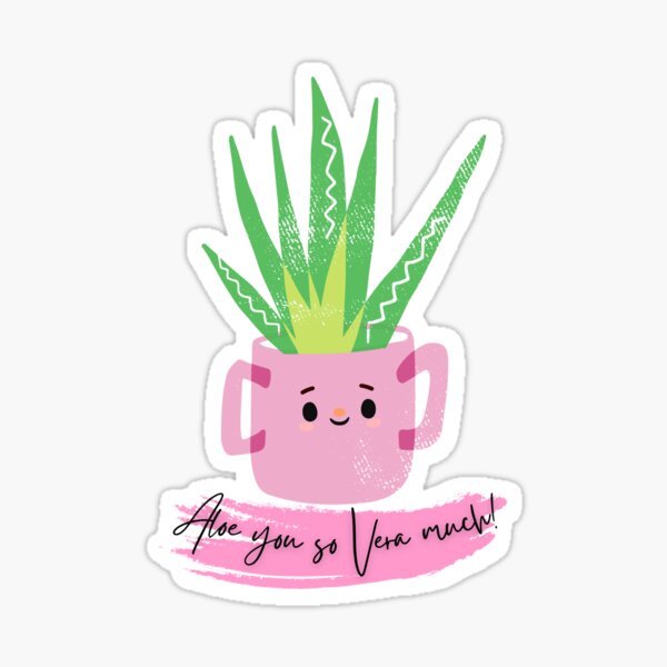 Aloe Vera Plant lovers Valentines Sticker