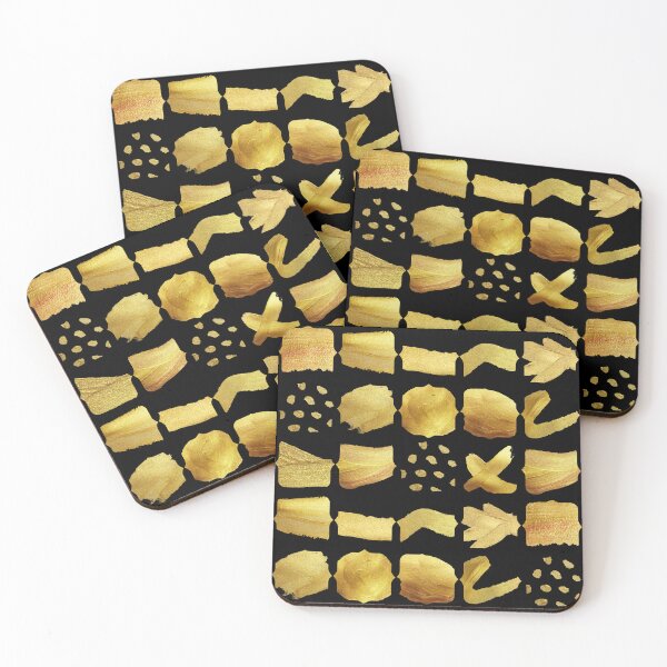 Item preview, Golden geometric pattern with black background. designed and sold by CreativeStrand.