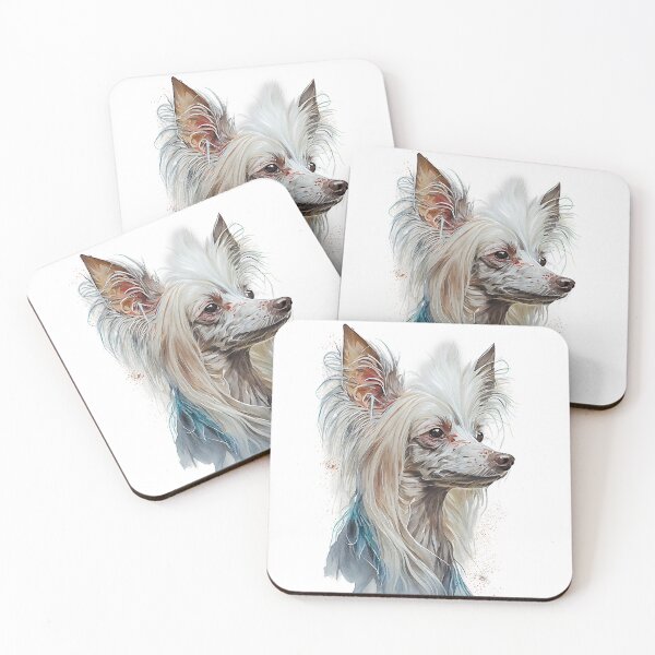 Item preview, Watercolor Painting of Chinese Crested Small Dog Breed designed and sold by Nalaxation.