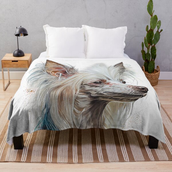 Item preview, Watercolor Painting of Chinese Crested Small Dog Breed designed and sold by Nalaxation.
