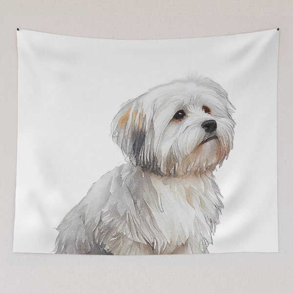 Artikelvorschau, Watercolor Painting of Coton de Tulear Small Dog Breed entworfen und verkauft von Nalaxation.