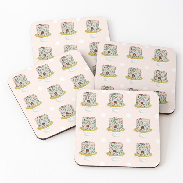 Item preview, Whimsical Floral Cake White Polka Dots on Light Pink designed and sold by RegalitosParaTi.