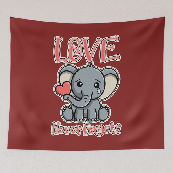 Item preview, Love Never Forgets Sad Elephant Tear Valentine Memorial Quote designed and sold by CRHPOD20.