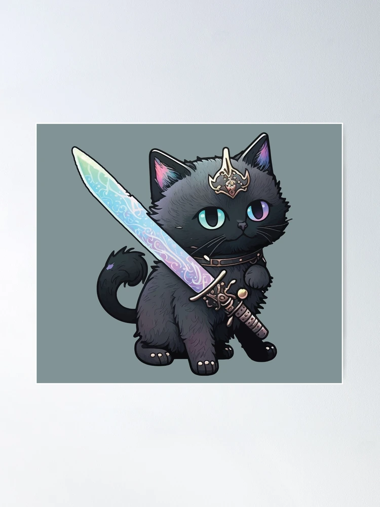 Anime cat with knife Art Board Print for Sale by luna store