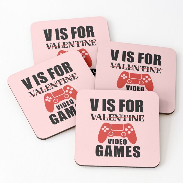 Item preview, V is for video games Funny Valentines day quote designed and sold by 11pakka.