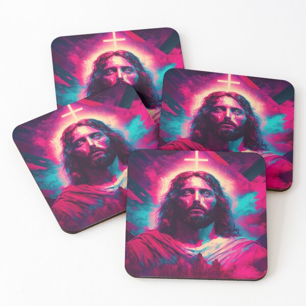 Item preview, "Jesus Reimagined: The Synthwave Collection of Biblical Art" designed and sold by ProactiveMode.