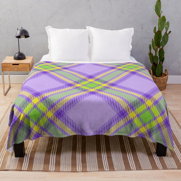 Item preview, Vintage high saturation color plaid light purple green yellow purple background designed and sold by UnaWu533.