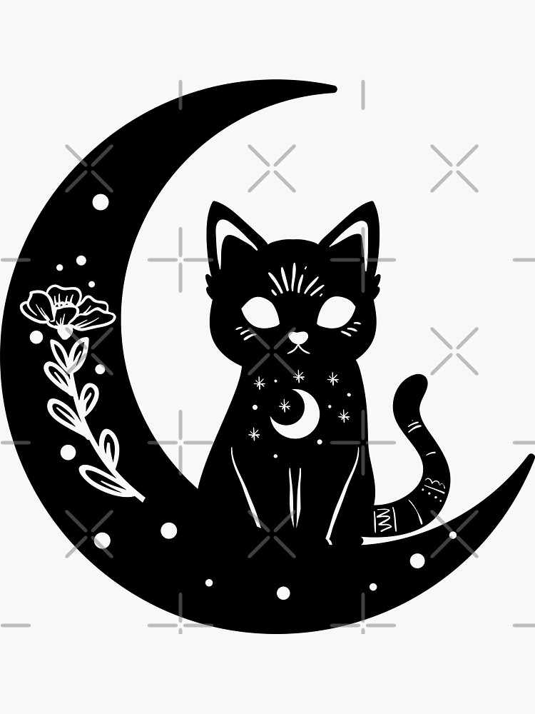 Cat Moon Phases Sticker, Cat Sticker, Moon Sticker, Cat Mom Sticker, Funny  Cat Mom Stickers, Cat Lover Sticker, Flower Stickers, Animal 