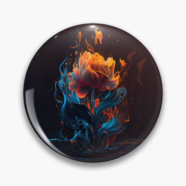 Item preview, Flaming Blue Rose designed and sold by PipikaArt.