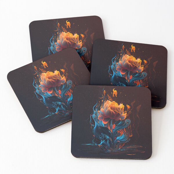Item preview, Flaming Blue Rose designed and sold by PipikaArt.
