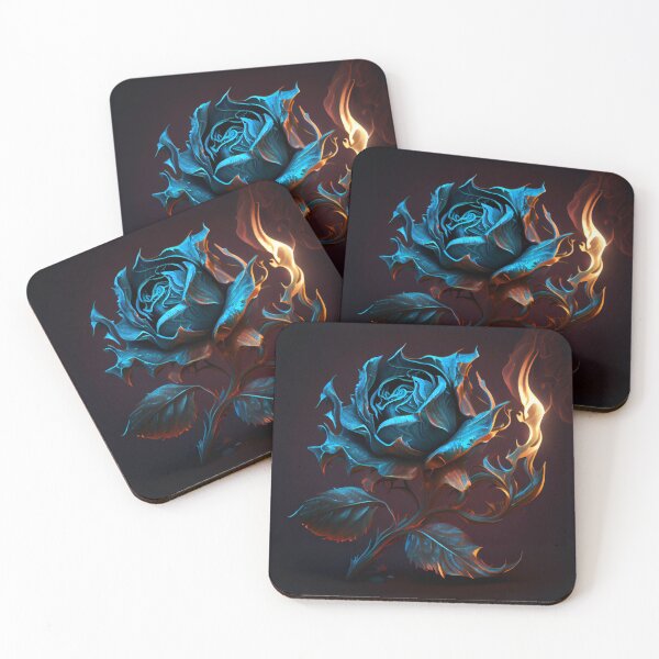 Item preview, Flaming Blue Rose designed and sold by PipikaArt.