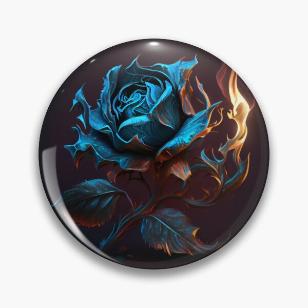 Item preview, Flaming Blue Rose designed and sold by PipikaArt.