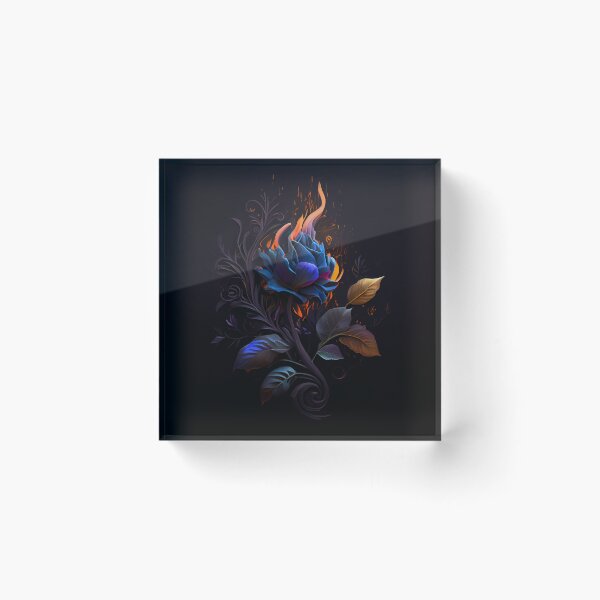 Item preview, Flaming Blue Rose designed and sold by PipikaArt.