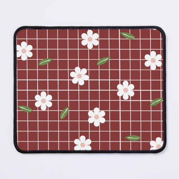 Item preview, Cute Neutral Floral Pattern Dark Pink Maroon Background Flowers Daisies Spring Flower Pattern designed and sold by TeesForNerds.