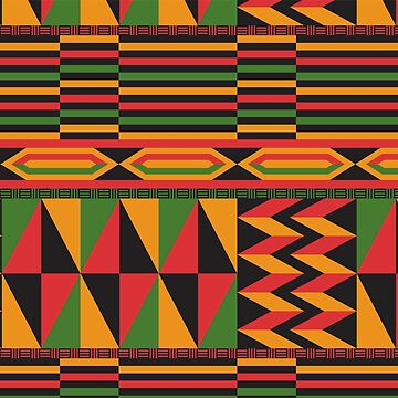 Kente Cloth Seamless Pattern - Colorful kente style fabric design for  Kwanzaa Stock Vector