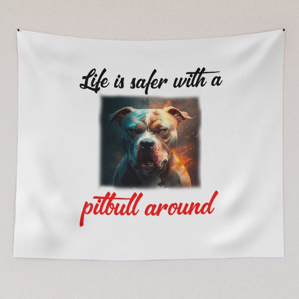 Item preview, Life is safer with a pitbull around designed and sold by Estevam Marinho.