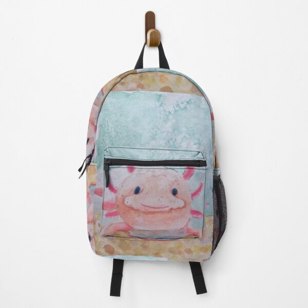 Item preview, Happy Axolotl watercolor painting  designed and sold by SanMould.