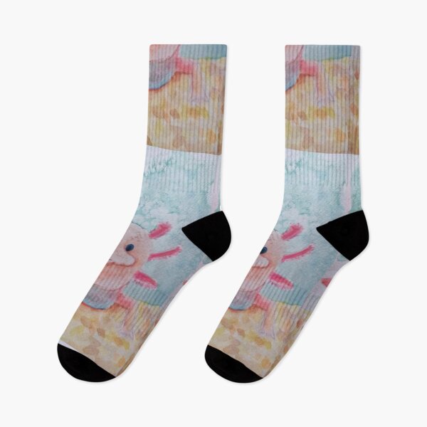 Item preview, Happy Axolotl watercolor painting  designed and sold by SanMould.
