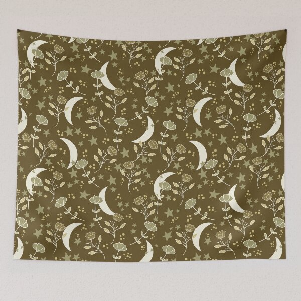 Item preview, Boho Celestial Moon Flowers designed and sold by ChantalDesign.