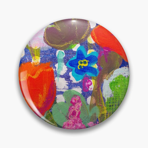 Item preview, Colorful joyful field of flowers designed and sold by PatBlancheArt.