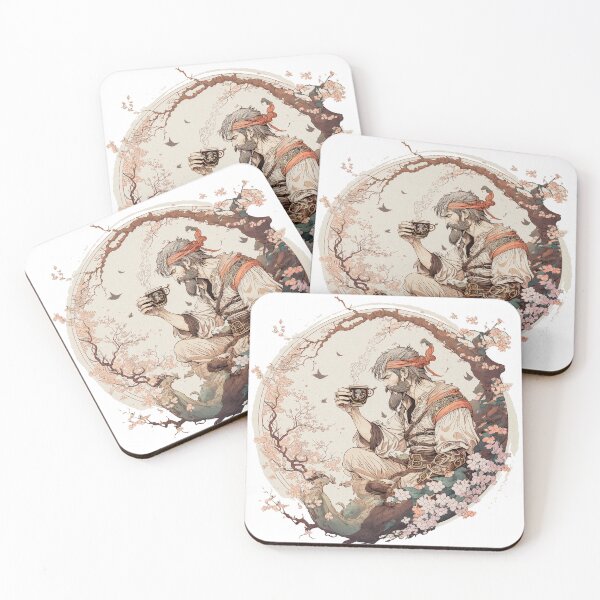 Item preview, Detailed Illustration Of Pirate Drinking Coffee Under A Sakura Tree designed and sold by HappyPrompt.