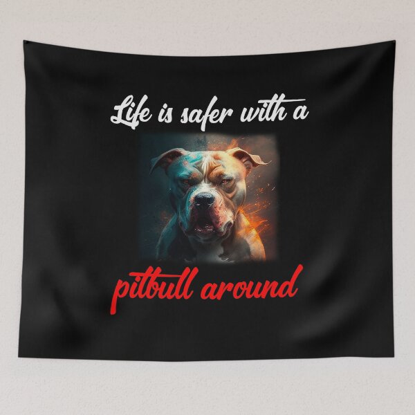 Item preview, Life is safer with a pitbull around designed and sold by Estevam Marinho.