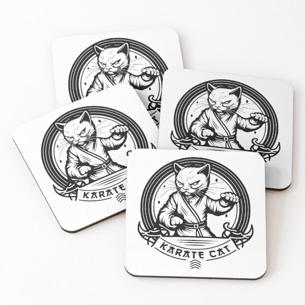 Item preview, Karate Cat illustration designed and sold by Gerald Waters.