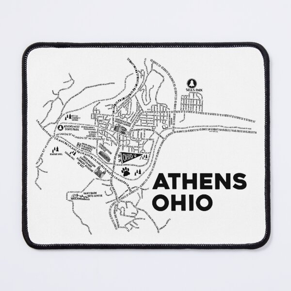 Item preview, Athens Ohio Map Art designed and sold by fiberandgloss.
