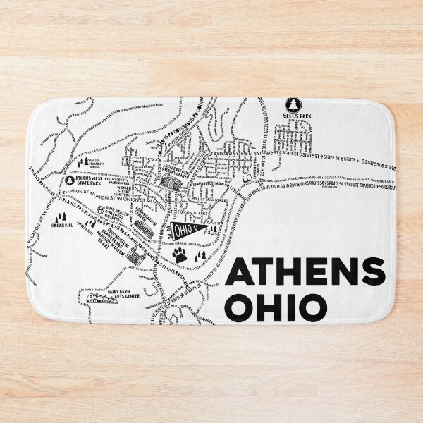 Item preview, Athens Ohio Map Art designed and sold by fiberandgloss.
