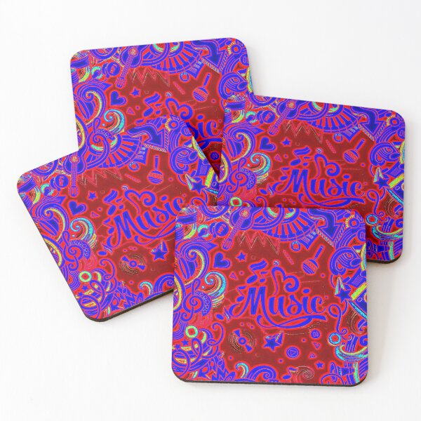 Item preview, Blue and red colorful music design designed and sold by Vesna7791.