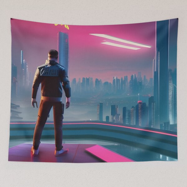 Item preview, Android In a Cyber Punk Future City designed and sold by Ink Art Design.