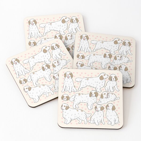 Item preview, Clumber spaniel Dog cute illustration pattern Lemon and White color designed and sold by Yarafantasyart.