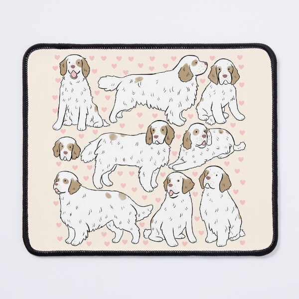 Item preview, Clumber spaniel Dog cute illustration pattern Lemon and White color designed and sold by Yarafantasyart.