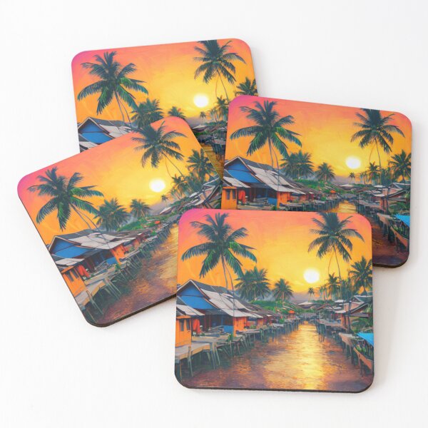 Item preview, The Beauty of the Thai Village - The Warmth of the Setting Sun designed and sold by WBP Mart.