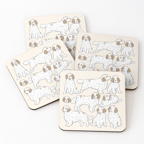 Item preview, Clumber spaniel Dog cute illustration pattern Lemon and White color designed and sold by Yarafantasyart.