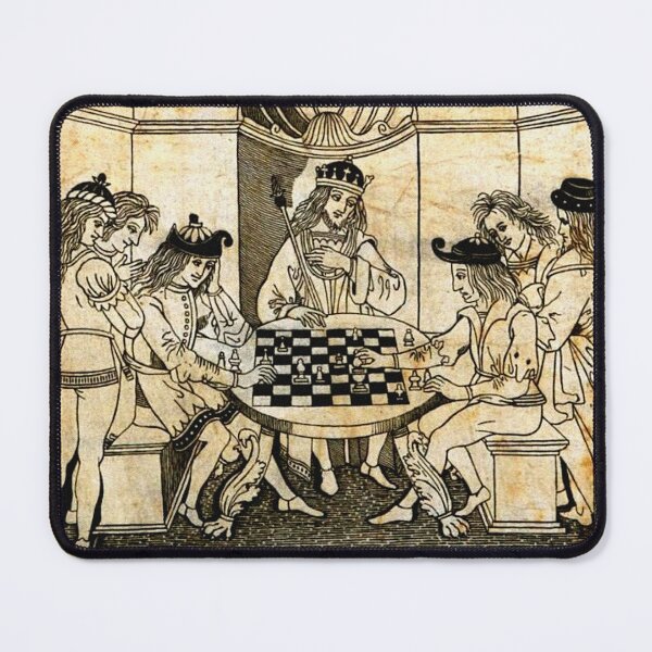 Item preview, CHESS PLAYERS IN COURT Black White Renaissance Drawing designed and sold by BulganLumini.