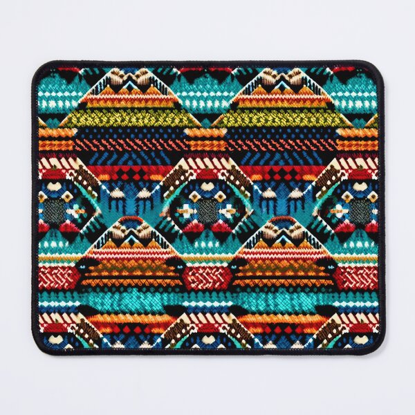 Item preview, Another American Ethno Jacquard, textile, traditional, cultural, ethnic, design, decoration, style, weaving, indigenous, craftsmanship, heritage, history, color, motif designed and sold by FewCaratArt.