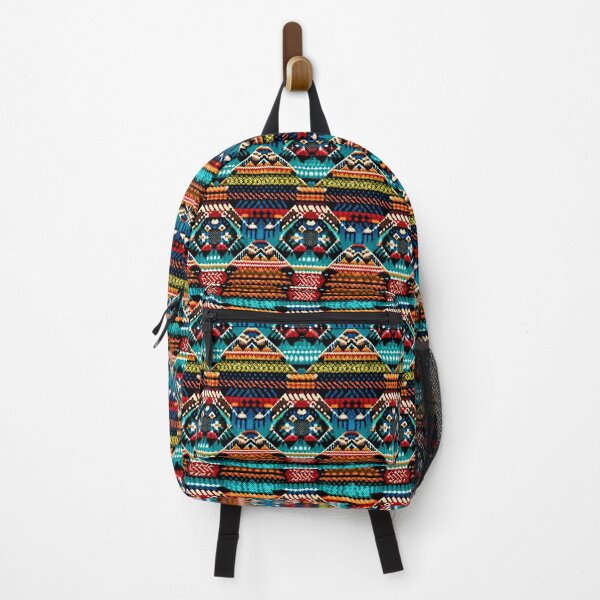 Item preview, Another American Ethno Jacquard, textile, traditional, cultural, ethnic, design, decoration, style, weaving, indigenous, craftsmanship, heritage, history, color, motif designed and sold by FewCaratArt.