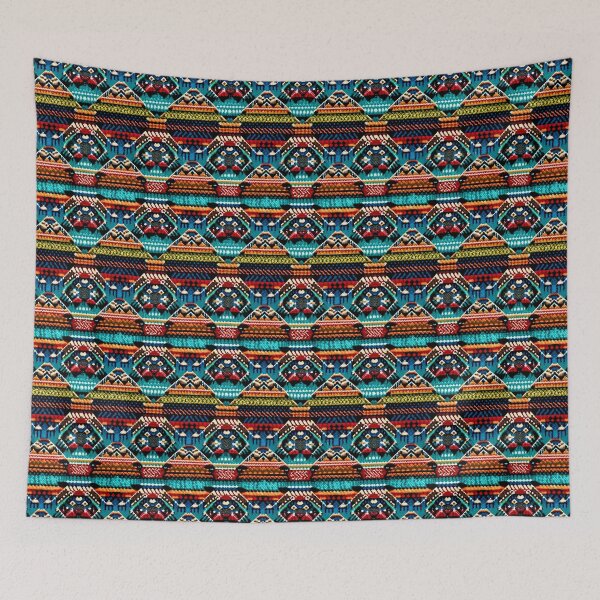 Item preview, Another American Ethno Jacquard, textile, traditional, cultural, ethnic, design, decoration, style, weaving, indigenous, craftsmanship, heritage, history, color, motif designed and sold by FewCaratArt.