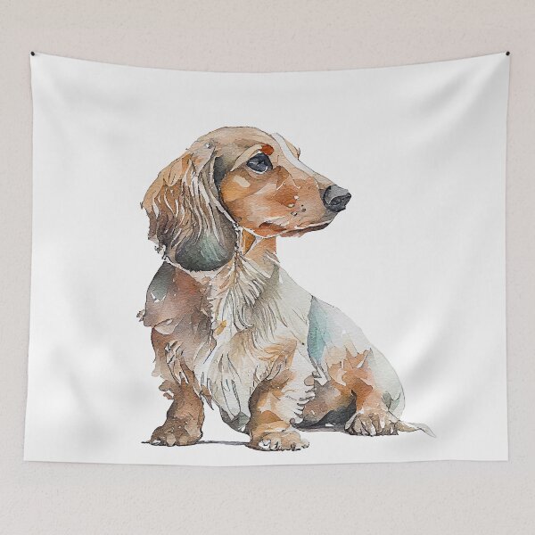 Artikelvorschau, Watercolor Painting of Dachshund Small Dog Breed entworfen und verkauft von Nalaxation.