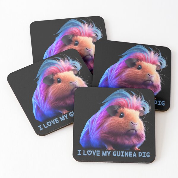 Item preview, I LOVE GUINEA PIGS cool and colorful cute cavy designed and sold by Edvole.