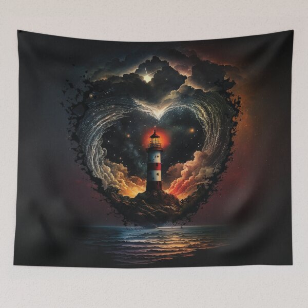 Item preview, Universe inside of a heart with Lighthouse at the Center designed and sold by Plumtree81.