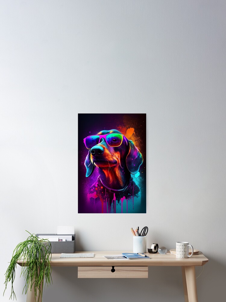 Dachshund Desk Mat - Synthwave Dachshund Desk Mat - Synthwave