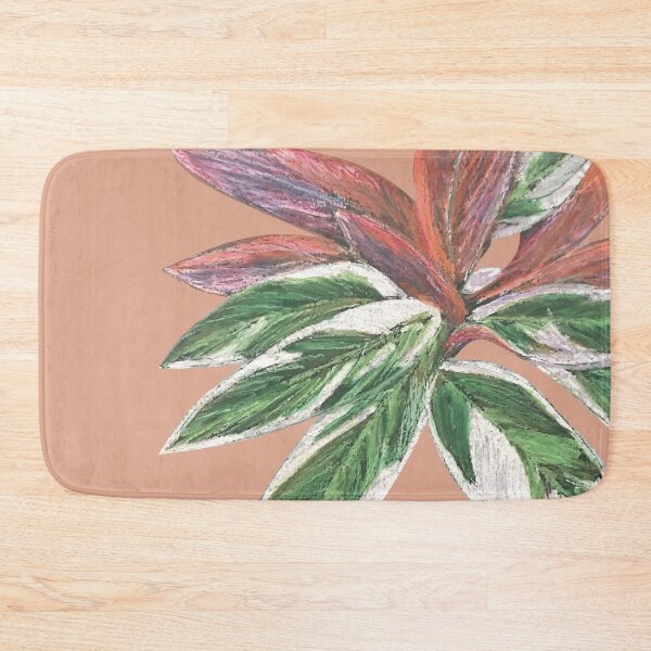 Item preview, Calathea Triostar Stromanthe Plant With Terracotta Background - Green, Rust, Blush, Magenta designed and sold by Marina Oliveira Studio.