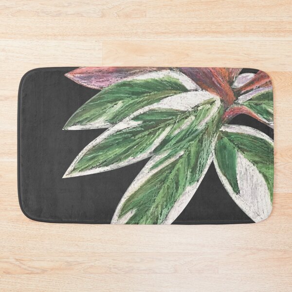 Item preview, Calathea Triostar Stromanthe Plant With Dark Grey Background - Green, Rust, Blush, Magenta designed and sold by Marina Oliveira Studio.
