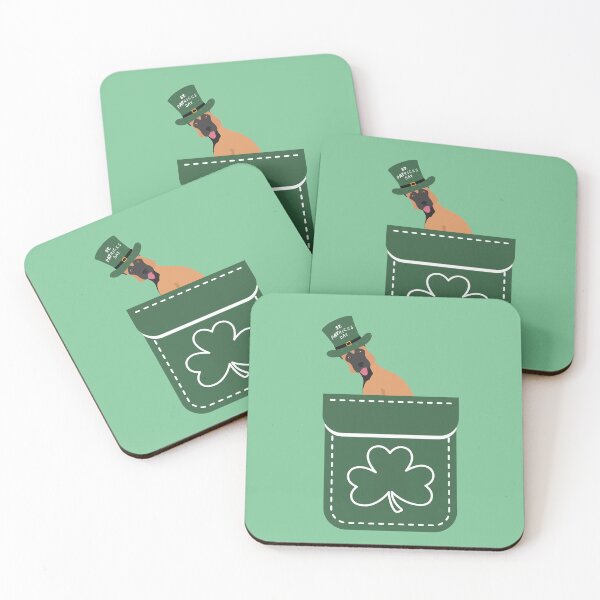 Item preview, Belgian Malinois in Shamrock Saint Patrick's Day Pocket designed and sold by SeasonalDogs.