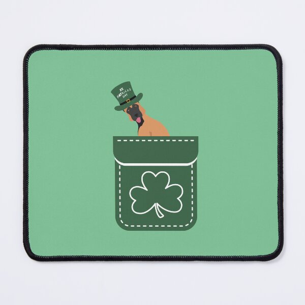Item preview, Belgian Malinois in Shamrock Saint Patrick's Day Pocket designed and sold by SeasonalDogs.