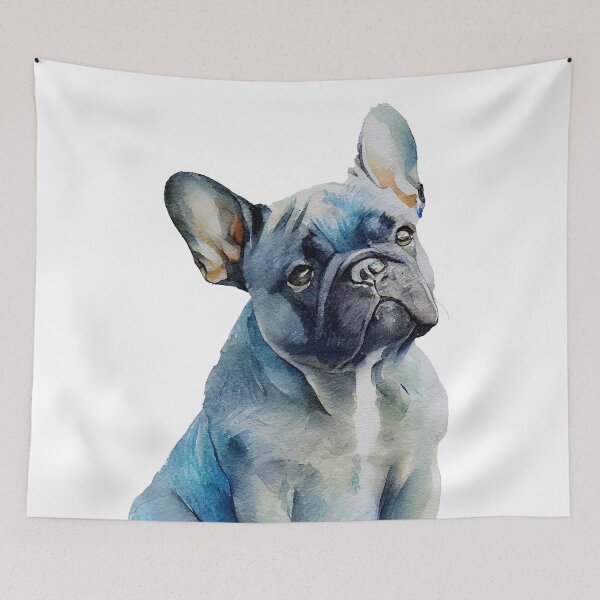 Artikelvorschau, Watercolor Painting of French Bulldog Small Dog Breed entworfen und verkauft von Nalaxation.